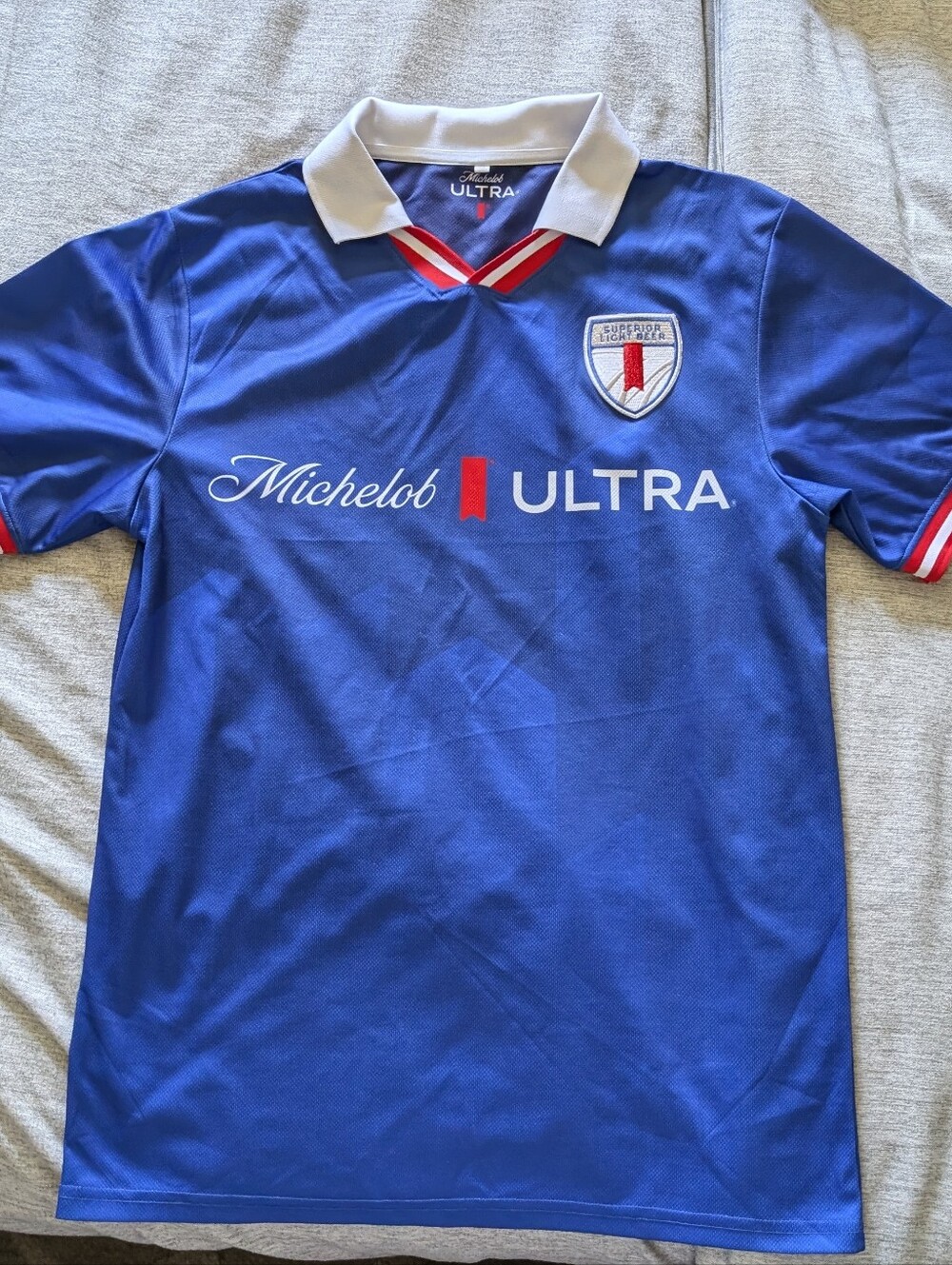 FIFA Michelob ULTRA Blue Soccer Jersey with White Collar